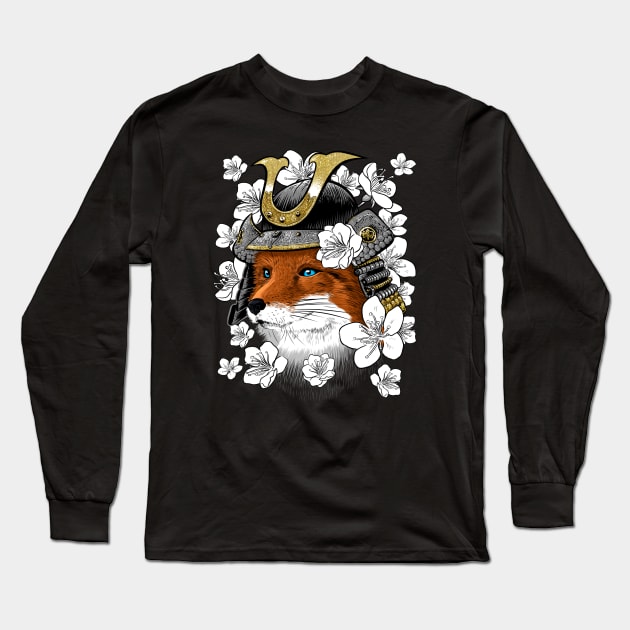 Samurai Fox Long Sleeve T-Shirt by albertocubatas